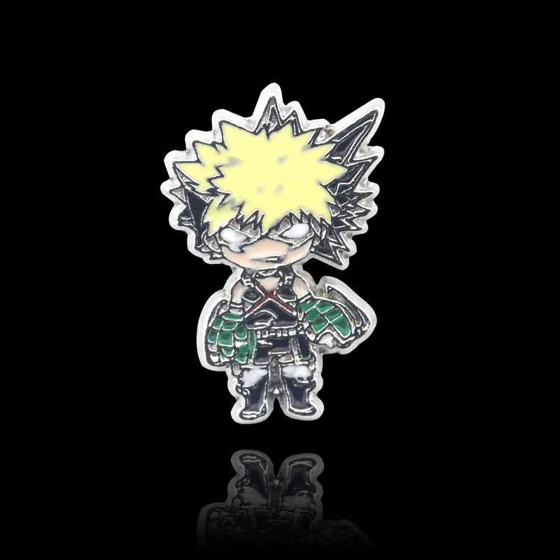 Anime My Hero Academy Enamel Brooch Midoriya Izuku Todoroki Shoto Cartoon Figure Metal Lapel Pins for Fans Backpack Jewelry view 6