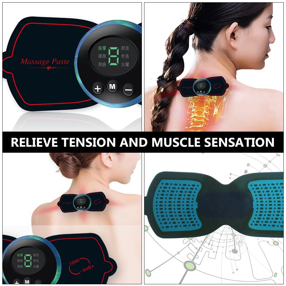 

1 комплект, электрический мини-массажер для позвонков, ЖК-дисплей, портативное устройство для облегчения боли в шее, несколько режимов, импульсная терапия, умное шейное устройство