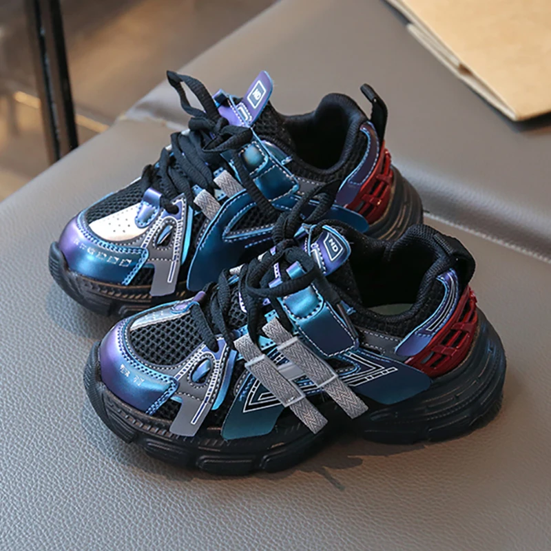 

PU Leather Sport Shoes For Children 2025 Designers Teenager Kid's Sneakers Soft-soled Outdoor Boy's Girl's Running Shoes Sneaker