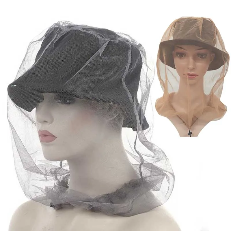 Outdoor Mosquito Head Mesh Nets, Gardening Hat Insect-Proof Hat For Hiking Camping Fishing Outdoor Mosquito Head Mesh Nets