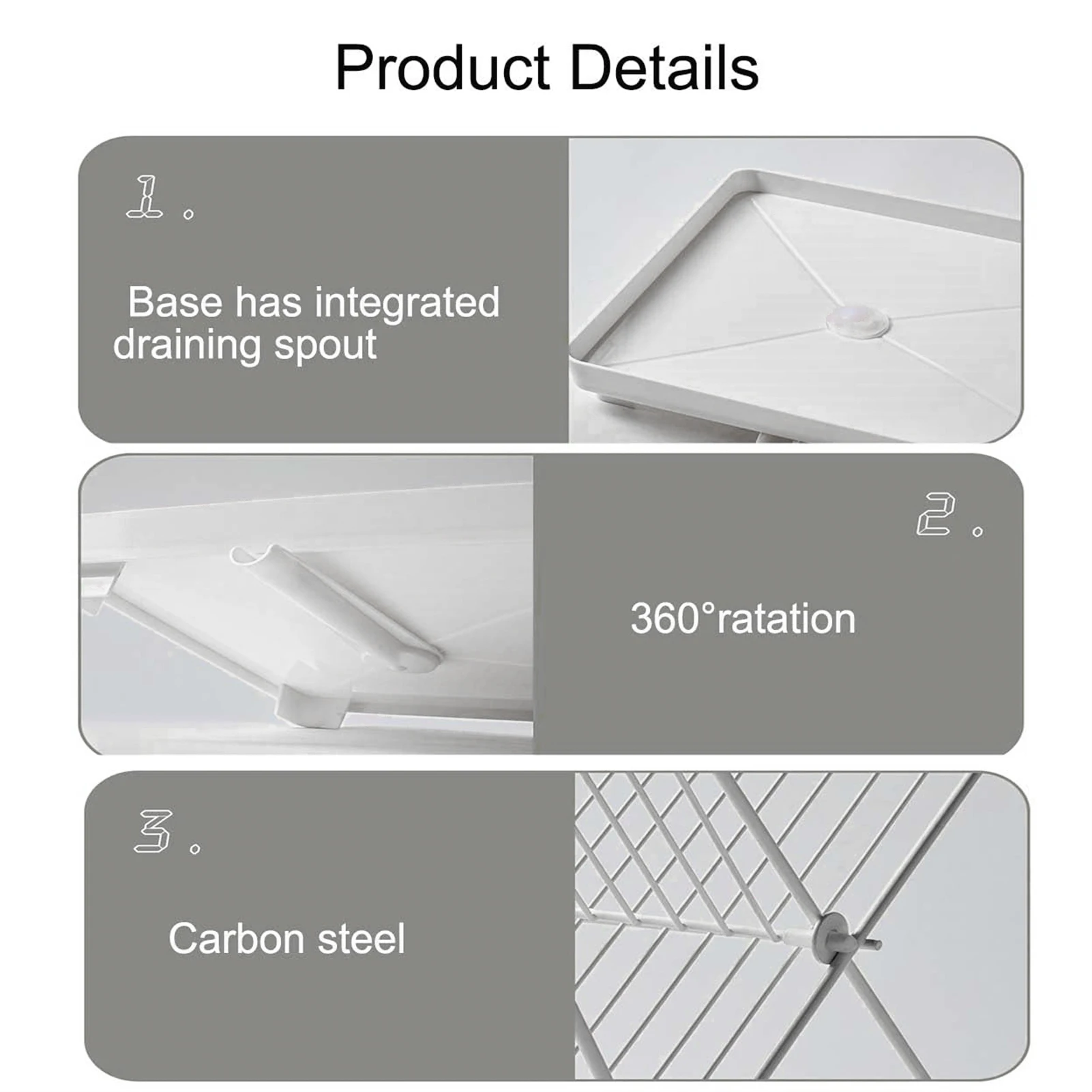 

Foldable Dish Drainer Rack For Kitchen Multi Functional Storage Space Saving Design