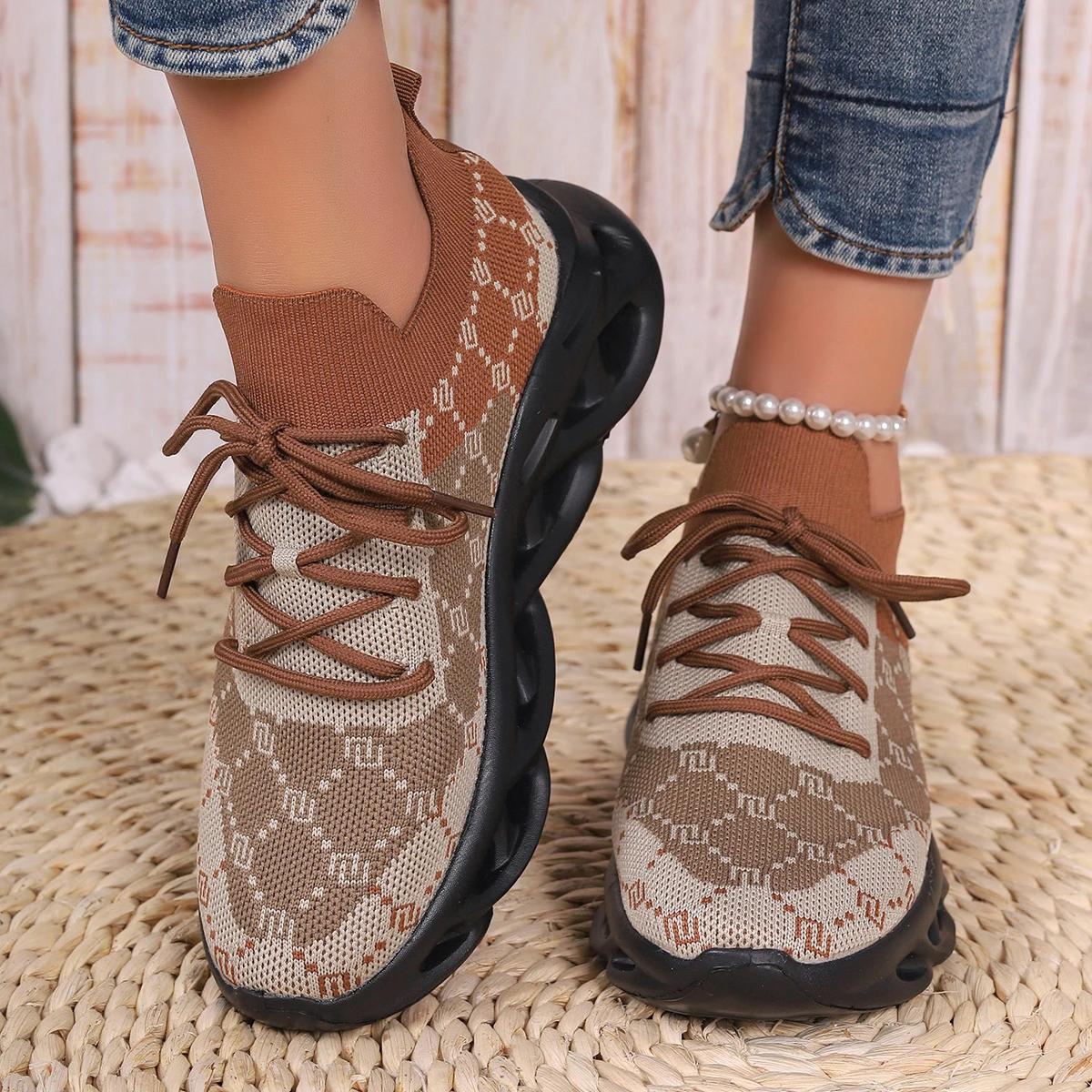 2024 New Luxury Designer Platform Woman Sports Breathable Mesh Trend Flat Casual Sneaker Females Elegant Fashion Ladies Shoes