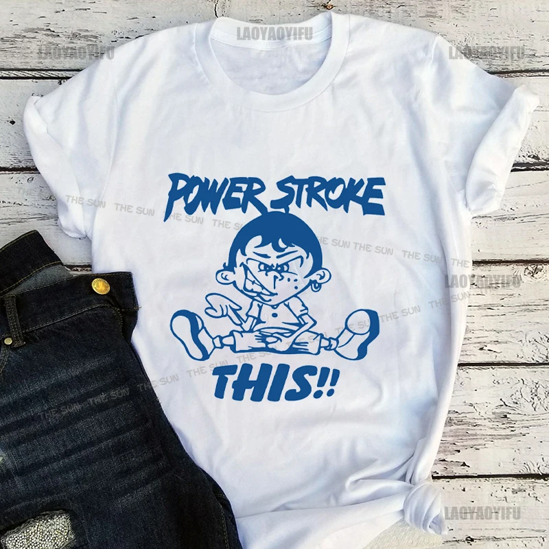 

Powerstroke This Cotton Printing Shirt Casual T-Shirt Street Fashion Short Sleeve Clothing Streetwear Men's Hip Hop