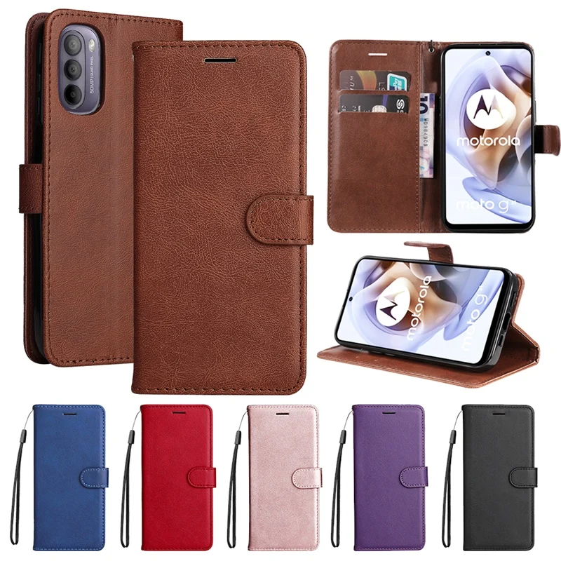 2024 Luxury Card Holder Wallet Case for MOTO G22 G52 G50 G60 G10 G30 G31 G51 G71 E20 E30 E40 Flip Holster For G9 Play G Power G