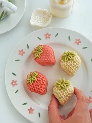 25g 50g Mini Mooncake Mould Strawberry Pattern Fruit Shape Cookie Pastry Stamp Creative Rice Cake Hand Pressed Mold DIY Dessert