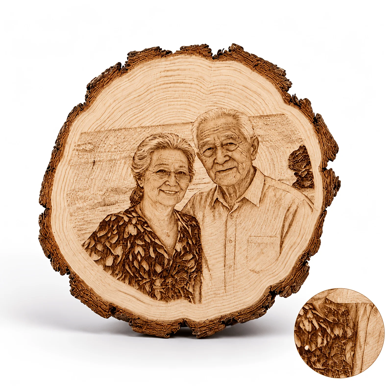 Vintage Holz-Fotoornament Personalisierte Individuelle Bilddekoration für Gruppen- & Einzelfotos Gedenkgeschenke für Feiertage – Detail 7