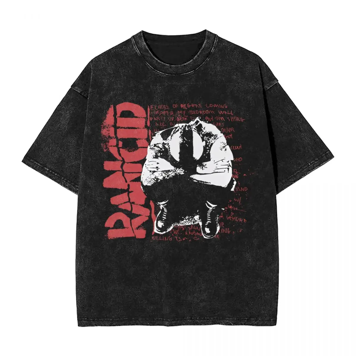 Rancid ROCK punk woman Men Cotton Washed Hot stamping Print T-Shirt, Harajuku Cotton Tshirt Men's Summer Short Sleeve Tees