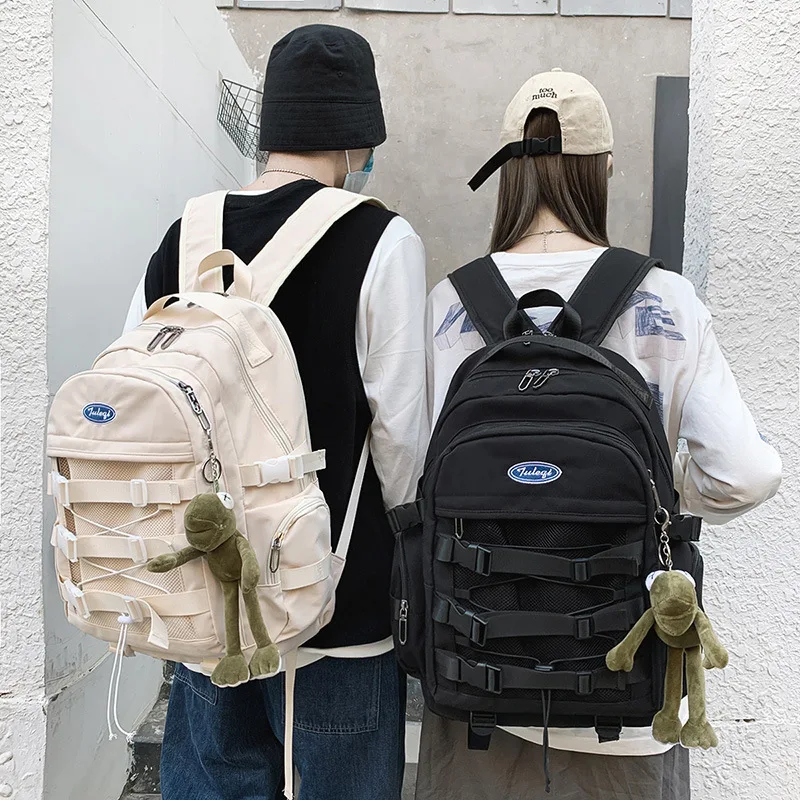 Stylish 15.6 Inch Laptop Backpack Women Fashion Waterproof Nylon College Notebook Backpack Bag Schoolbag Mochila With Pendant