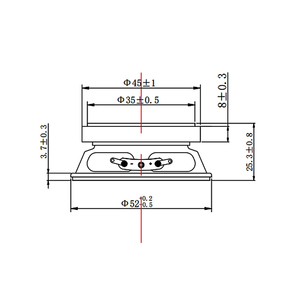 2-inch 5W 4Ohm Full-frequency Speaker 52MM Square Small Speaker External Magnetic Speaker