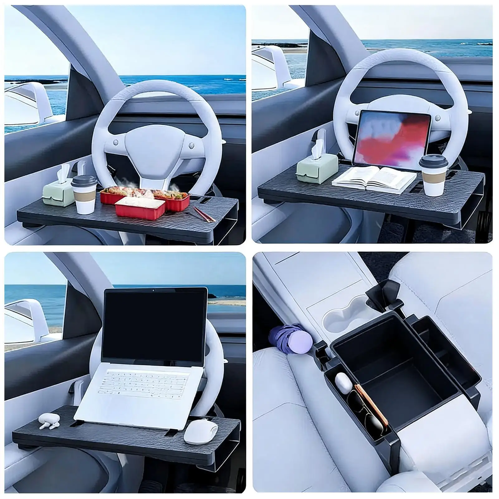 

Многофункциональный держатель для компьютера на руль автомобиля с антискользящим креплением для закусок, напитков, планшетов и видео