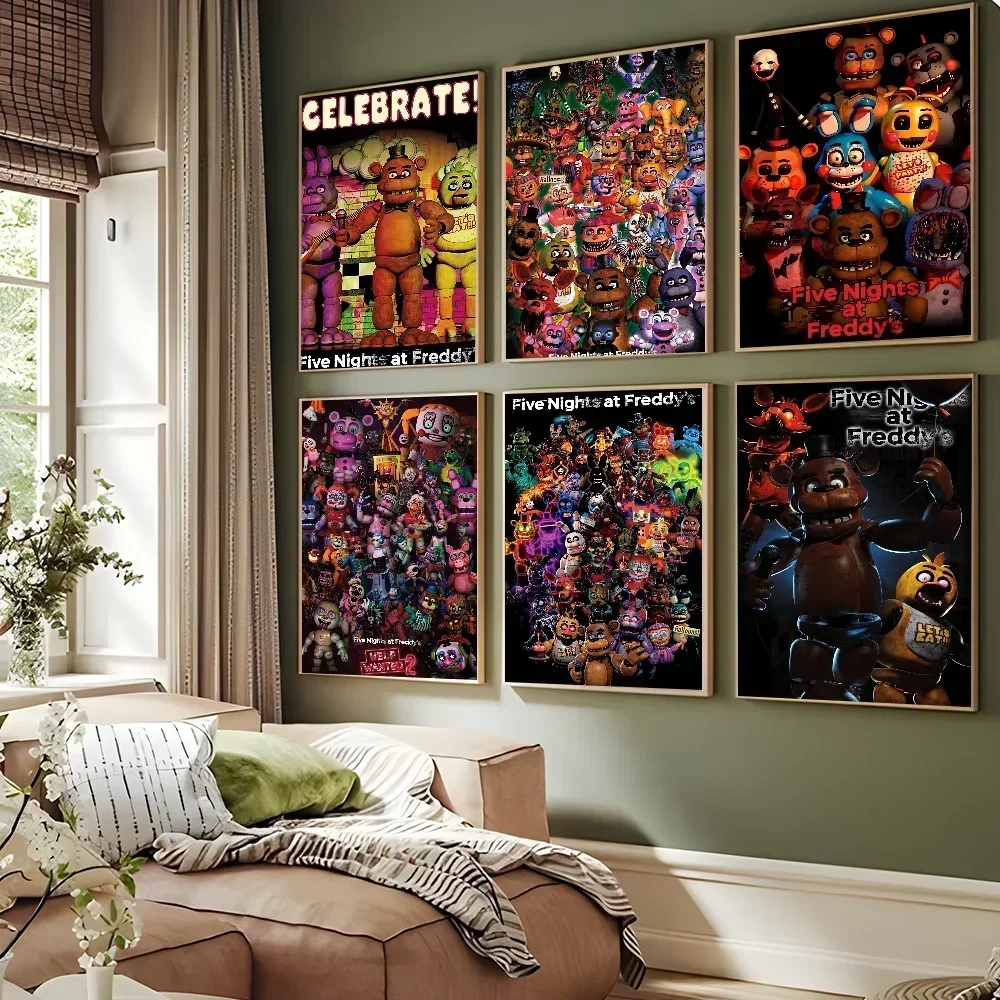 Popularity Poster FNAF Five-nights-At-Freddys Good Quality Prints and Posters Vintage Room Bar Cafe Decor Home Decor