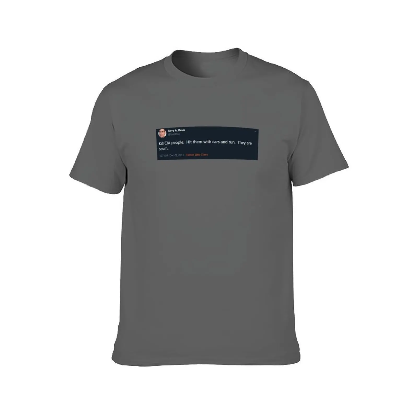 تيري أ ديفيس CIA تويت تي شيرت أسود قطن تي شيرت عادي للرجل حزمة تي شيرت رجل فاخر تي شيرت #2