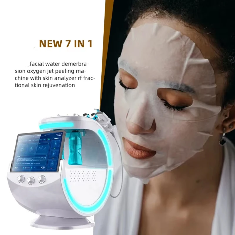 

7 in 1 Skin Care Mirror Aqua Facial Clean Smart Ice Blue Skin Management System Hydro Dermabrasion With Skin Analyzer