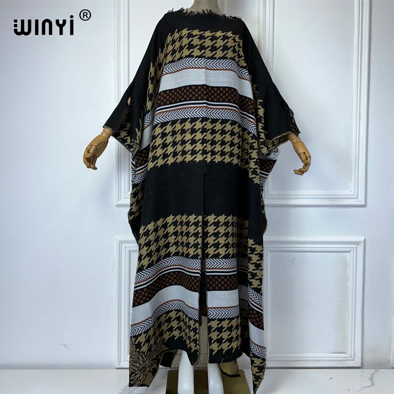 WINYI Africa winter long cloak holiday kaftan evening long dresses Elegant robe African Women Caftan women abaya dubai luxury