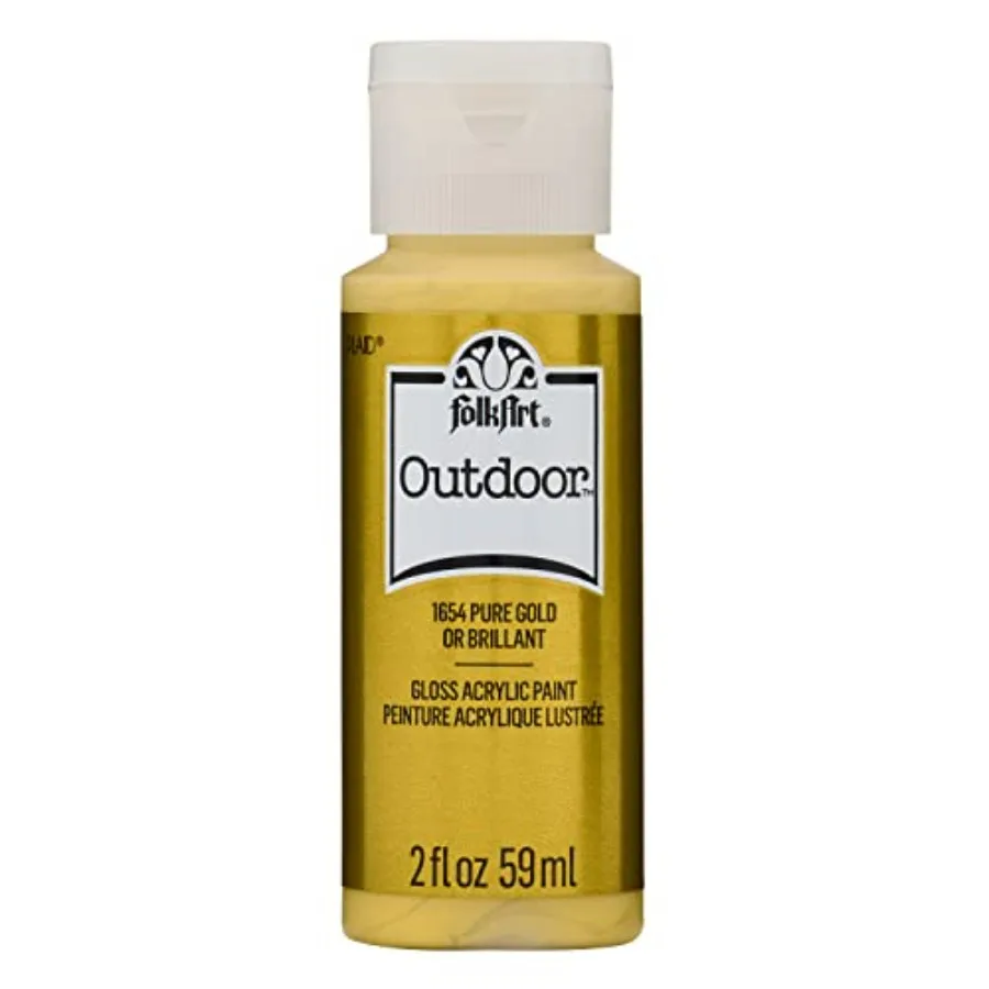 

Outdoor Acrylic Paint in Assorted Colors 2 Ounce,1654 Metallic Pure Gold