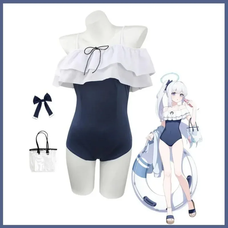 لعبة الرسوم المتحركة الأزرق الأرشيف Tsukiyuki Miyako تأثيري حلي الصيف بيكيني بذلة شعر مستعار امرأة مثير ملابس السباحة الشاطئ حفلة البدلة