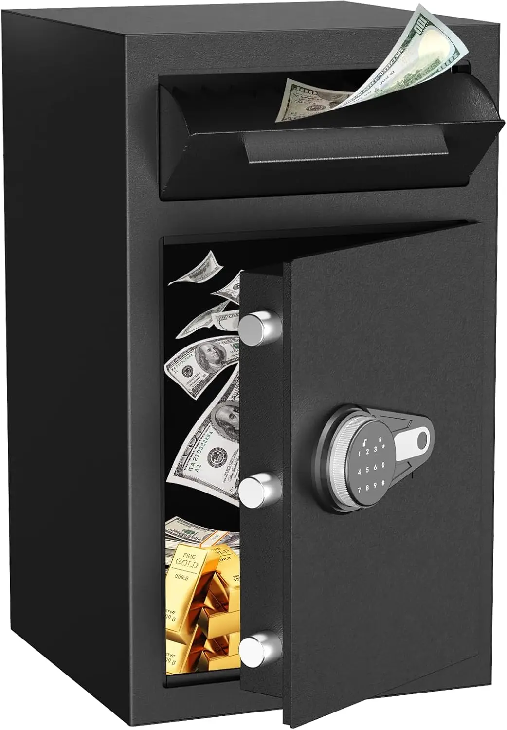 2.5 Cubic Feet Extra Large Safe Box, Security Safes Heavy Duty, Home Office Cabinet Safe with Drop Slot, LCD Display & Adjustabl