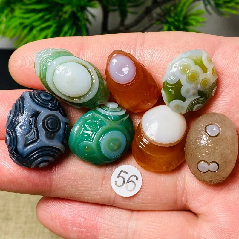Natural  Colorful Sardonyx Agate Alxa Gobi  Rock Specimen Energy Crystal Healing Chakra Reiki Stone Garden Home Decor Gift 7Pcs - view 5