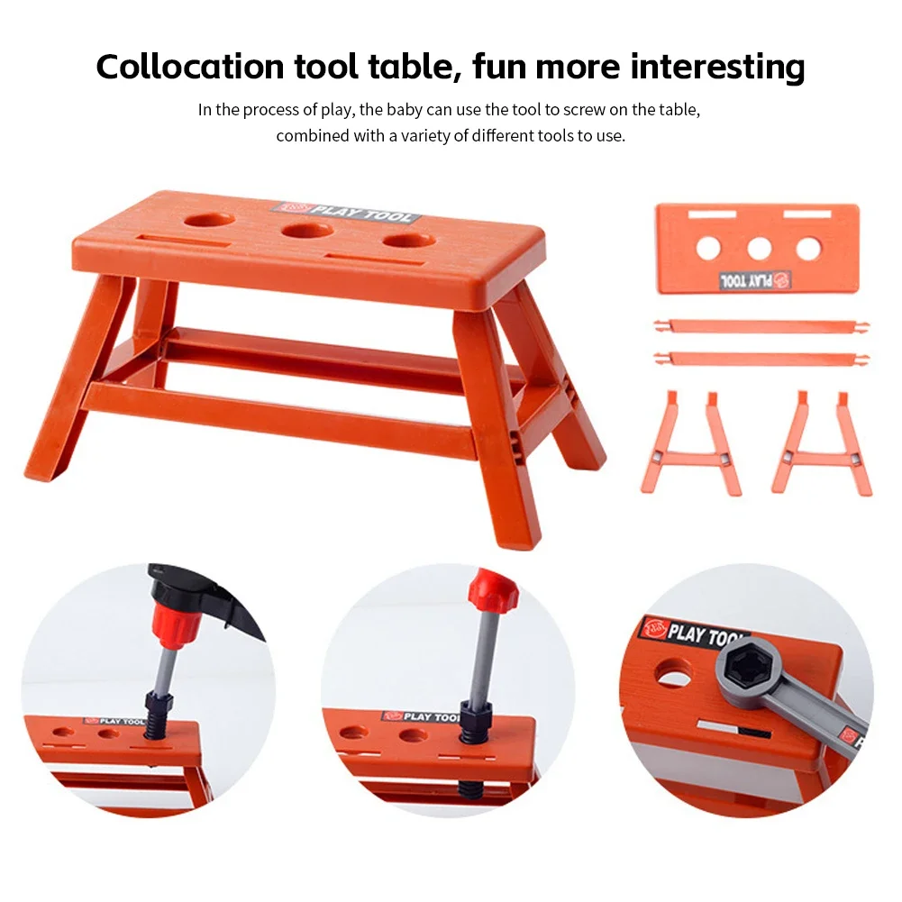 Pretend Play Toy Tools Kit para crianças, poder de broca, construção, conjunto de ferramentas infantis com brinquedo elétrico para crianças meninos e meninas, criança