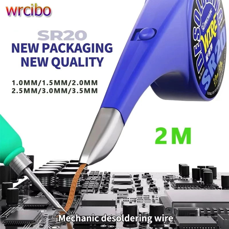 MECHANIC SR20 Mobile Electronic Repair Suction Tin Wire Anti Scald Low Residue Desoldering Wick Tin Removal and Suction Tape