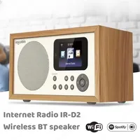 D2 WiFi Internet Digital Radio Bluetooth5.0 Speaker with LED Colour Screen Alarm Clock Home DAB Radios Support U Disk MP3 Player