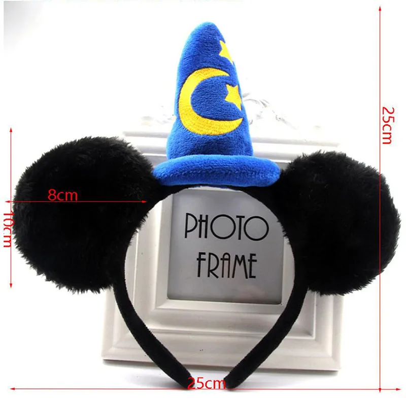 Disney Mickey Ears Birthday Party Headband Cosplay Costume Plush Hair Accessories Magic Hat Girl Hairband Hat Girl And Boy Gifts