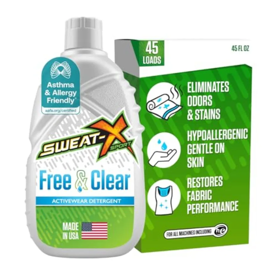 

SWEAT X Laundry Detergent Liquid - Organic, Natural Non Toxic Laundry Detergent for Sensitive Skin - Gentle Washing Detergent f