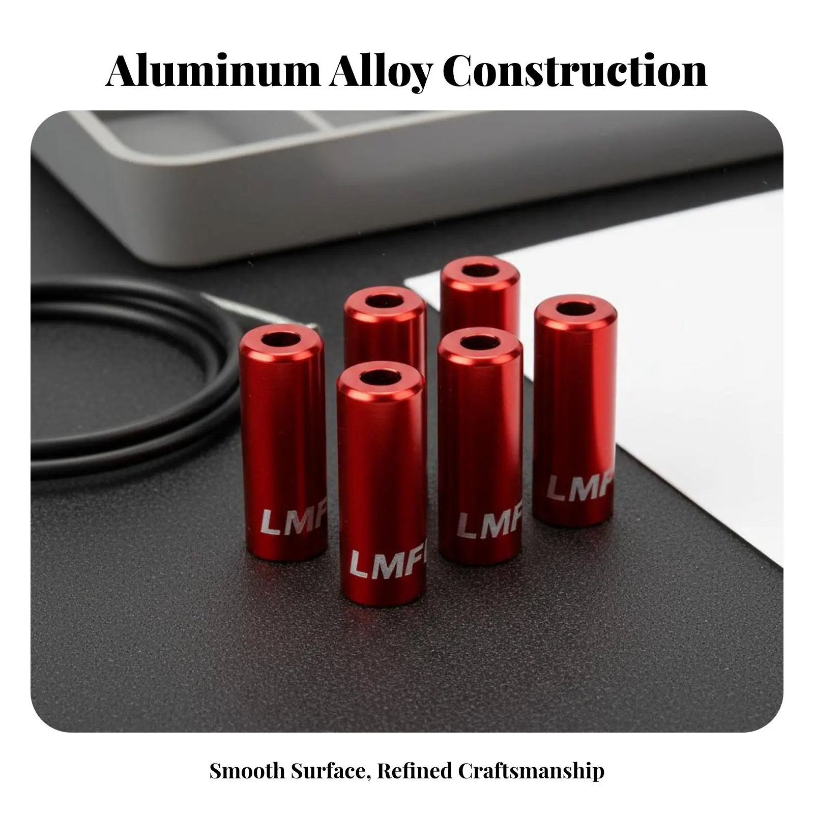 

Алюминиевые обжимные втулки для проводов с анодированным покрытием, изготовленные на ЧПУ, устойчивые к износу, для велосипедистов