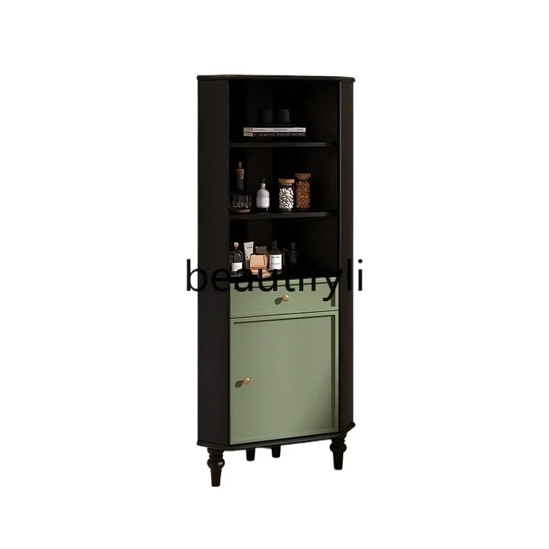 

Asmt09 NQ09American medieval living room dining corner wine cabinet small apartment bedroom custom solid wood corner cabinet ZJ
