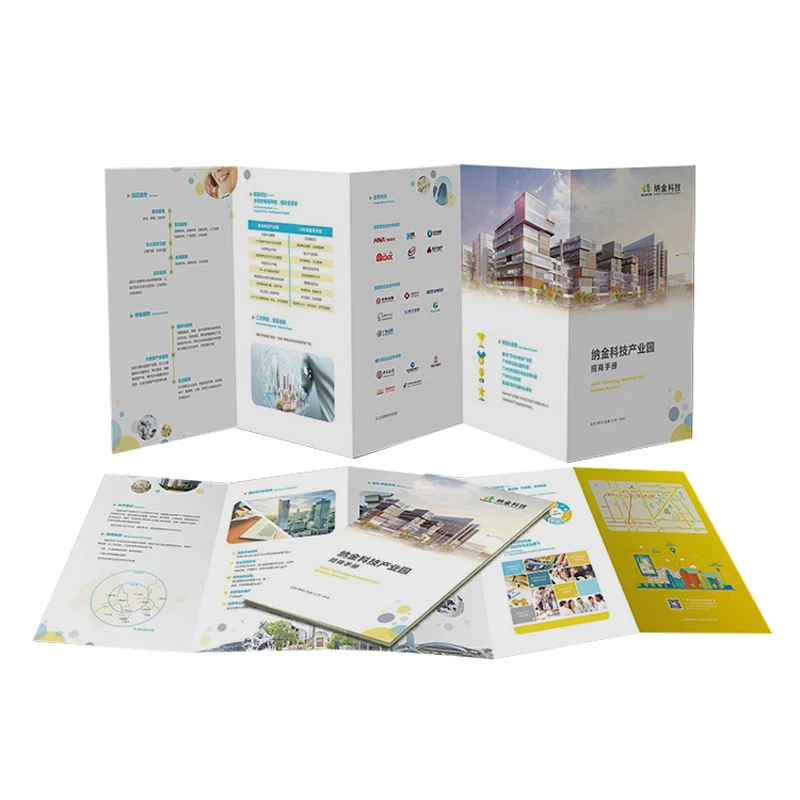 Custom Flyers Double Sides Folded Leaflet Customize Coated Paper Trifold Brochure CMYK Full Color for Advertising Promotion