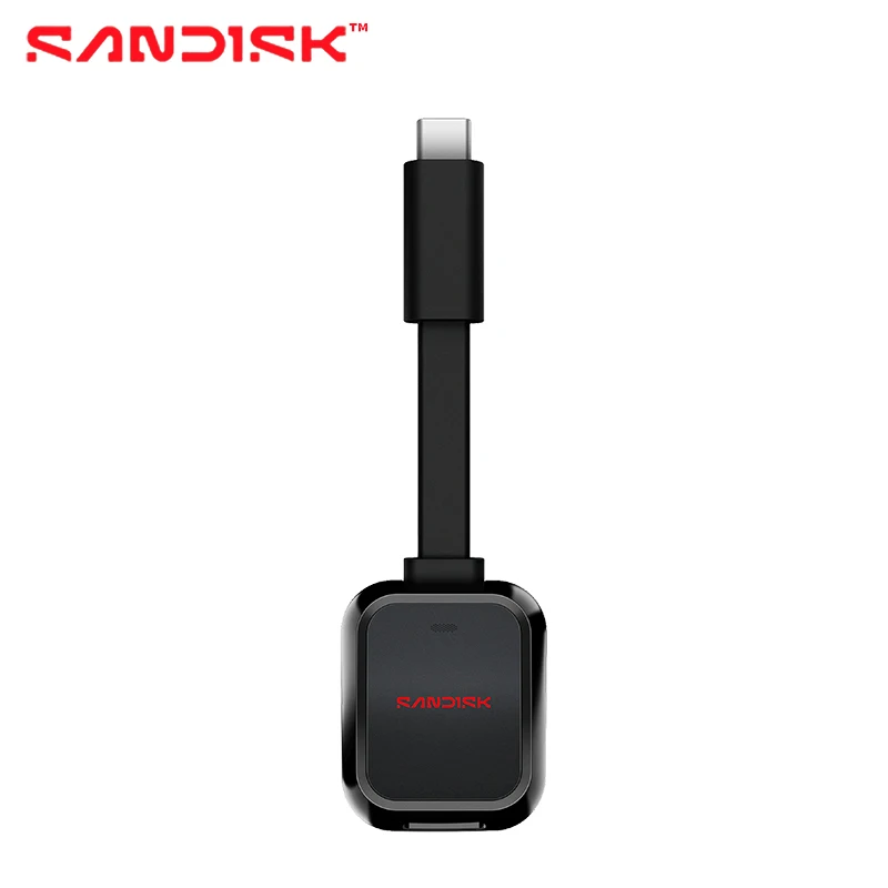 Leitor de Cartão de Memória SanDisk QuickFlow USB 3.2 Tipo-C para MicroSD, até 250Mb/s, Suporte para Cartões TF, Mini Leitor com Suporte para Vídeo 4K UHD