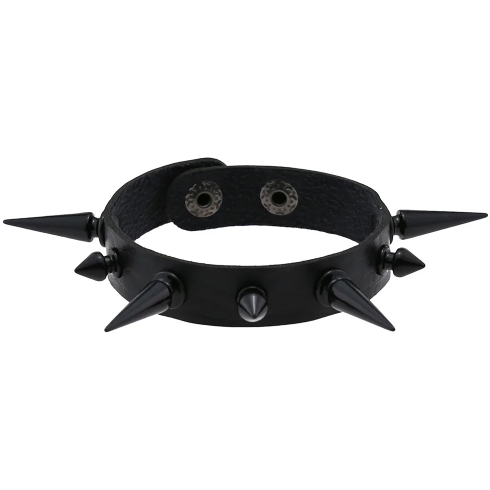 Hip Hop Rock PU Leather Bracelet Men and Women Punk Spikes Rivets Skull Heart Cross Creative Party Bracelet Jewelry Accessories