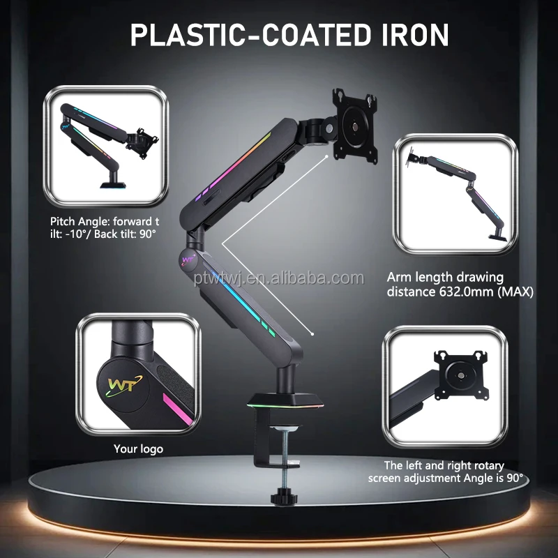 Portable Monitor Bracket Mounted Monitor Stand Rotating Support Adjust Stand Desk Holder Monitor Mount