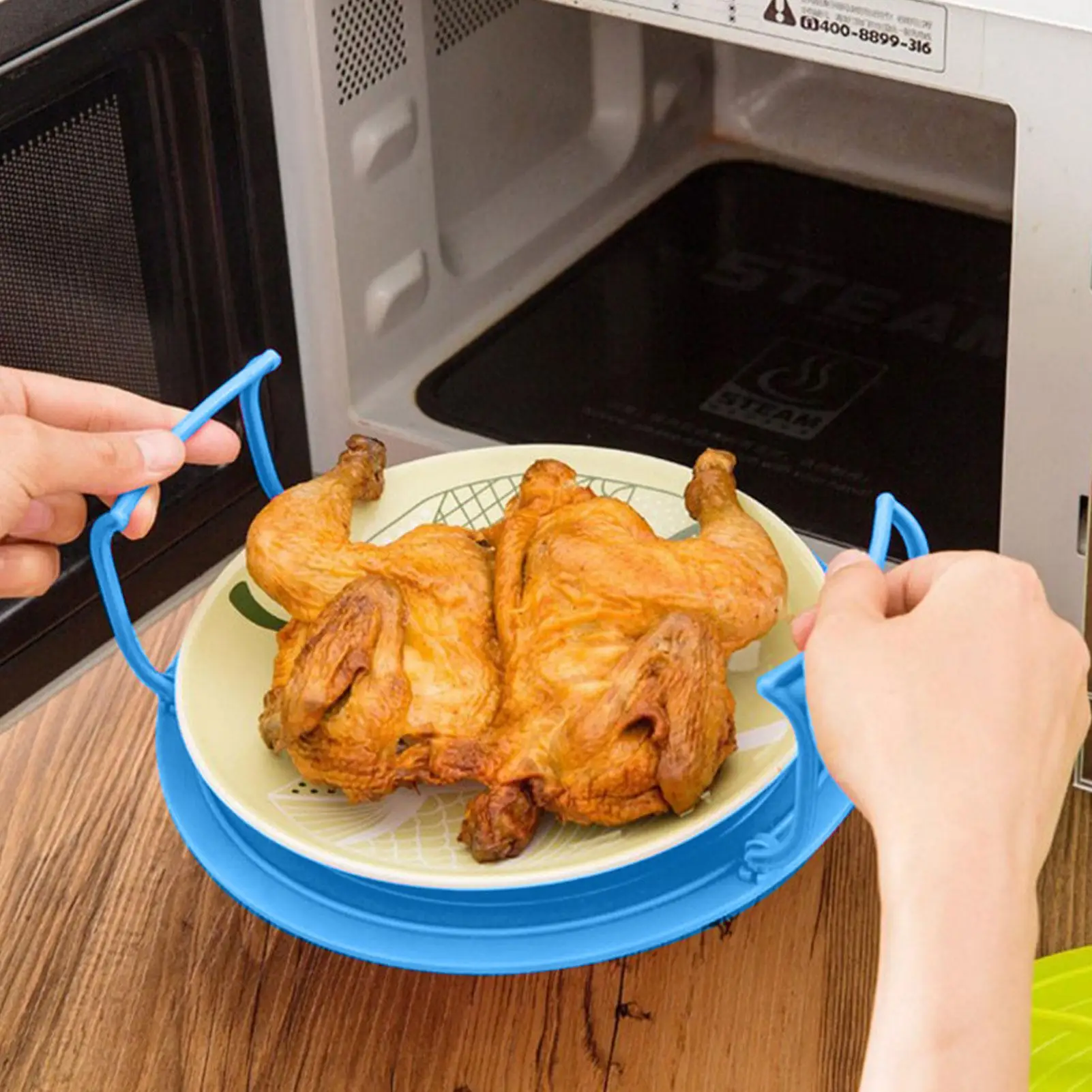 23.5cm Foldable Microwave Oven Tray Multi-purpose Kitchen Steaming Stand For Steaming Vegetables Rice And Other Foods