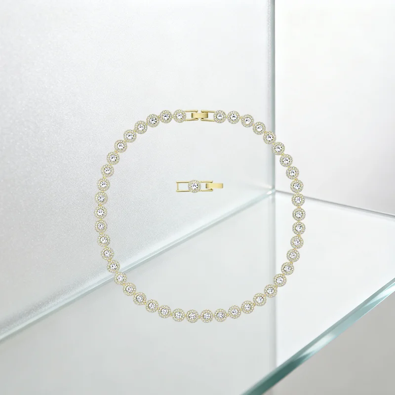 مجموعة قلادة Una Angelic مع تفاصيل دائرية وقطعة عنق عصرية وبسيطة وإكسسوارات الحفلات غير الرسمية #4