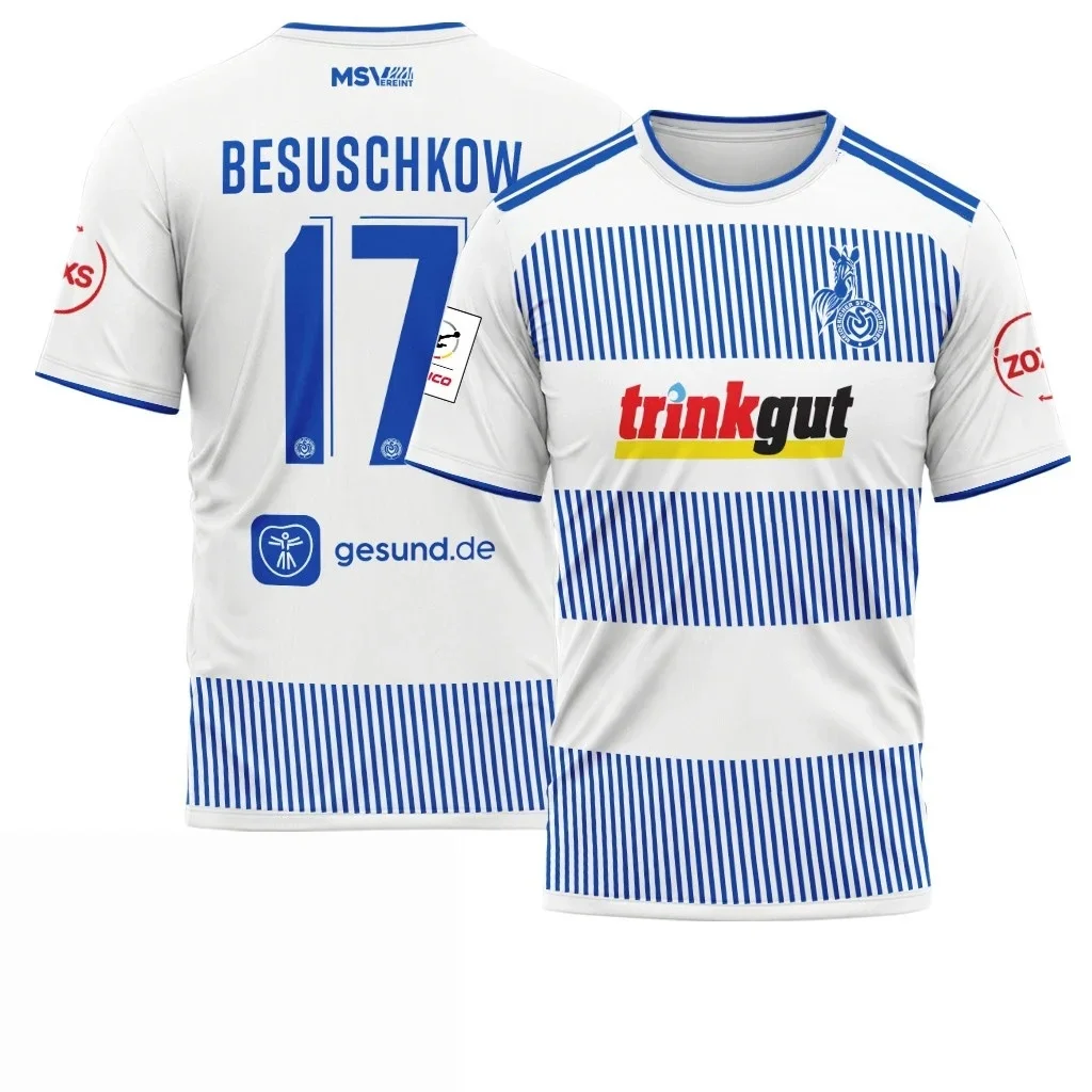 26-27 Neues MSV Duisburg Herren-Fußballtrikot, 3D-Druck, Y2K, schnelltrocknendes Freizeit-T-Shirt, geeignet als Trainingsbekleidung, passend für die ganze Familie – Detail 17