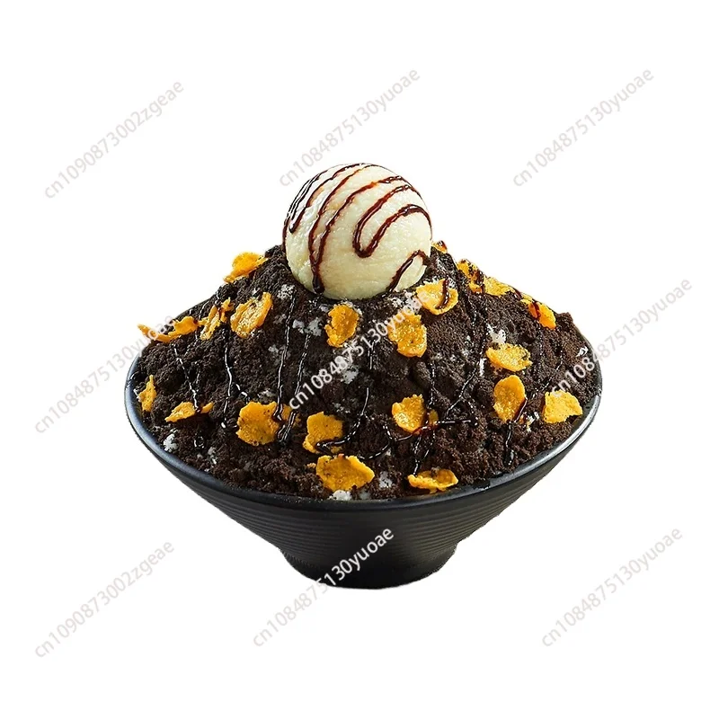 Modelo de exhibición de mostrador de café para tienda de postres, réplica duradera, con efecto de cristal de hielo esmerilado y brillo de glaseado de frutas, para presentación de Bingsu y otros alimentos con coberturas coloridas