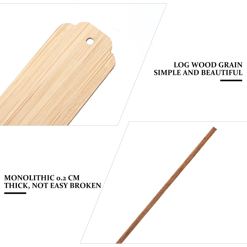 

10 Sets DIY Engraved Bookmarks Markers for Reading Printable Blank Pendant Wood Wooden Primary School