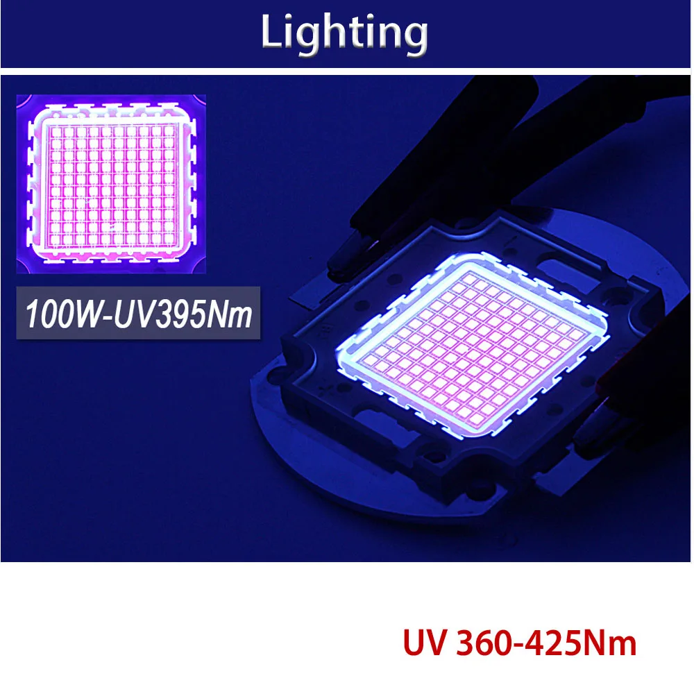 

100W 300W 365nm UV curing Led integrated lamp beads 395nm Fluorescent Detection Lamp Shadowless Glue Green Oil Resin Curing