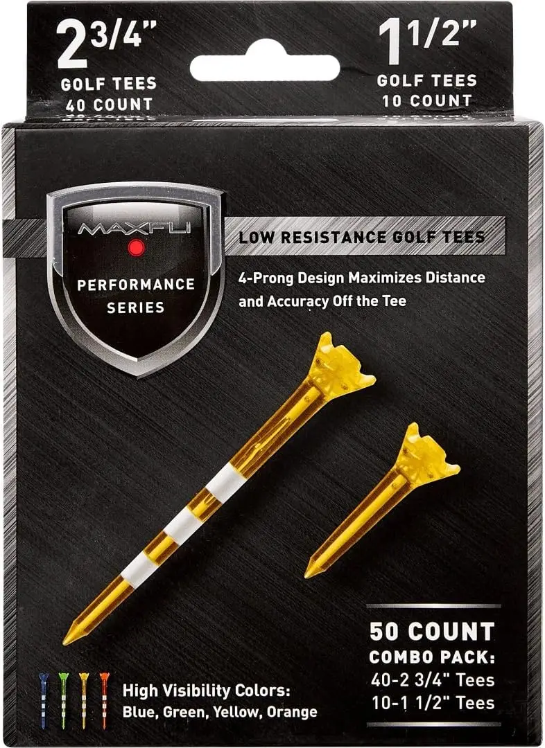 

Low Resistance Golf Tees 2 3/4'' & 1 1/2'' Assorted 50 Pack for Drivers & Irons