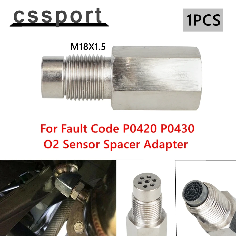 1pcs For Fault Code P0420 P0430 Universal O2 Sensor Spacer Adapter M18X1.5 Check Engine Light CEL Mini Catalyst