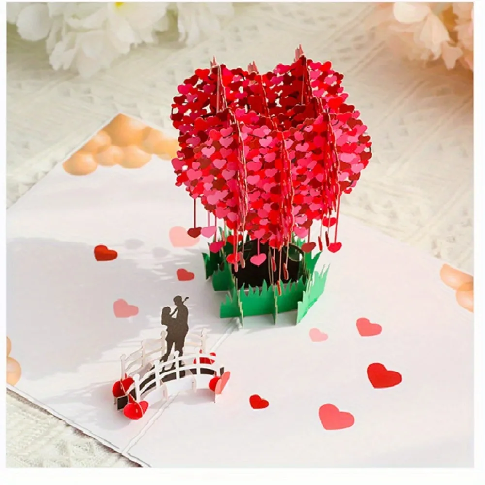 

Creative Paper 3D Pop Up Card 3D Design Romantic Style Love Postcard Greeting Card Valentines Day