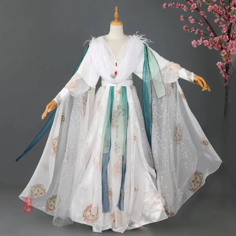 

Мужской костюм для танцев антикварных, одежда Дуньхуан, летающие апарата, белый костюм на Хэллоуин, косплей, фиеста, карнавальный карнавальный костюм