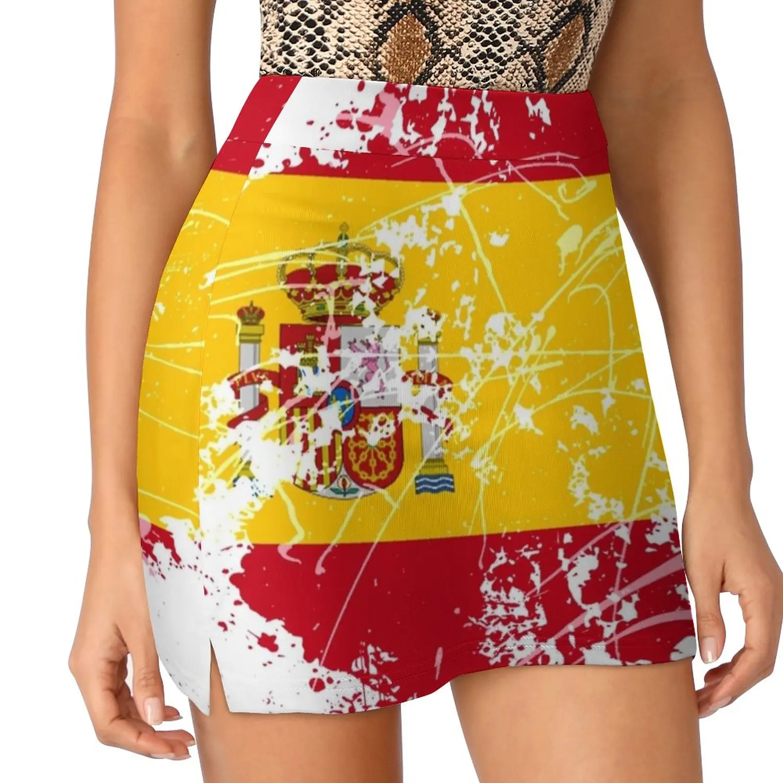 

Spanish Flag Women's skirt Mini Skirts A Line Skirt With Hide Pocket Spain Spanish Spanish Flag Flag Spain Flag Spanish Splat