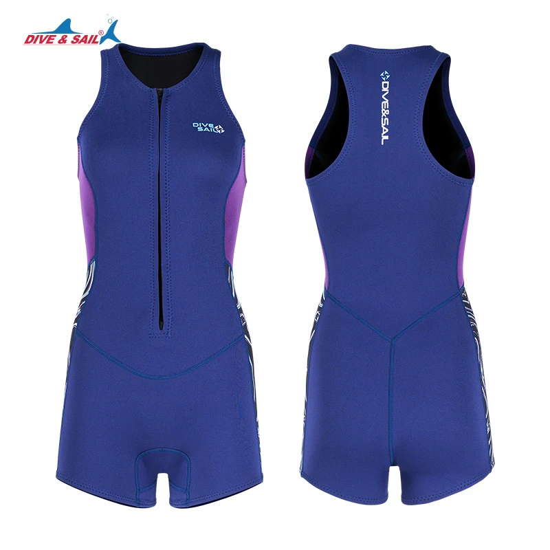 Wetsuit Women 2mm Neoprene Wet Suit Full/Shorty Front Zip One-piece Sleeveless Diving Kayakboarding Surfing Snorkeling Swimsuit