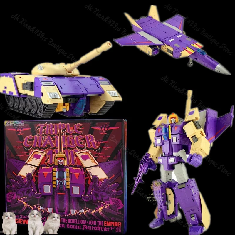 

IN STOCK 3.0Transformed toys G1DX9 D08 Gewalt MP Version Blitzwing Three Changes Aircraft Tank Model Action Figure Toys With Box