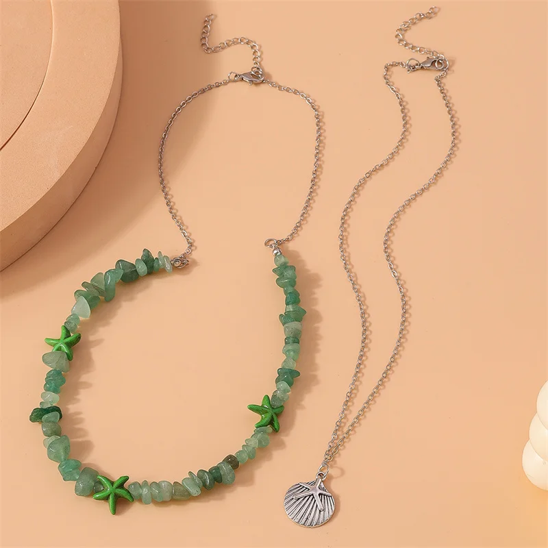 Aihua Boho Kpop Bunte Unregelmäßige Naturstein Hohl Stern Anhänger Halsband Halskette Frauen Goth Perle Kette Y2K Schmuck Zubehör – Detail 10