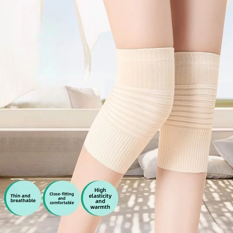 1Pair Warm Knee Support Protector High Elastic Knitted Bandage knee Pad Non-slip Breathable Women Outdoor Cycling Knee Brace