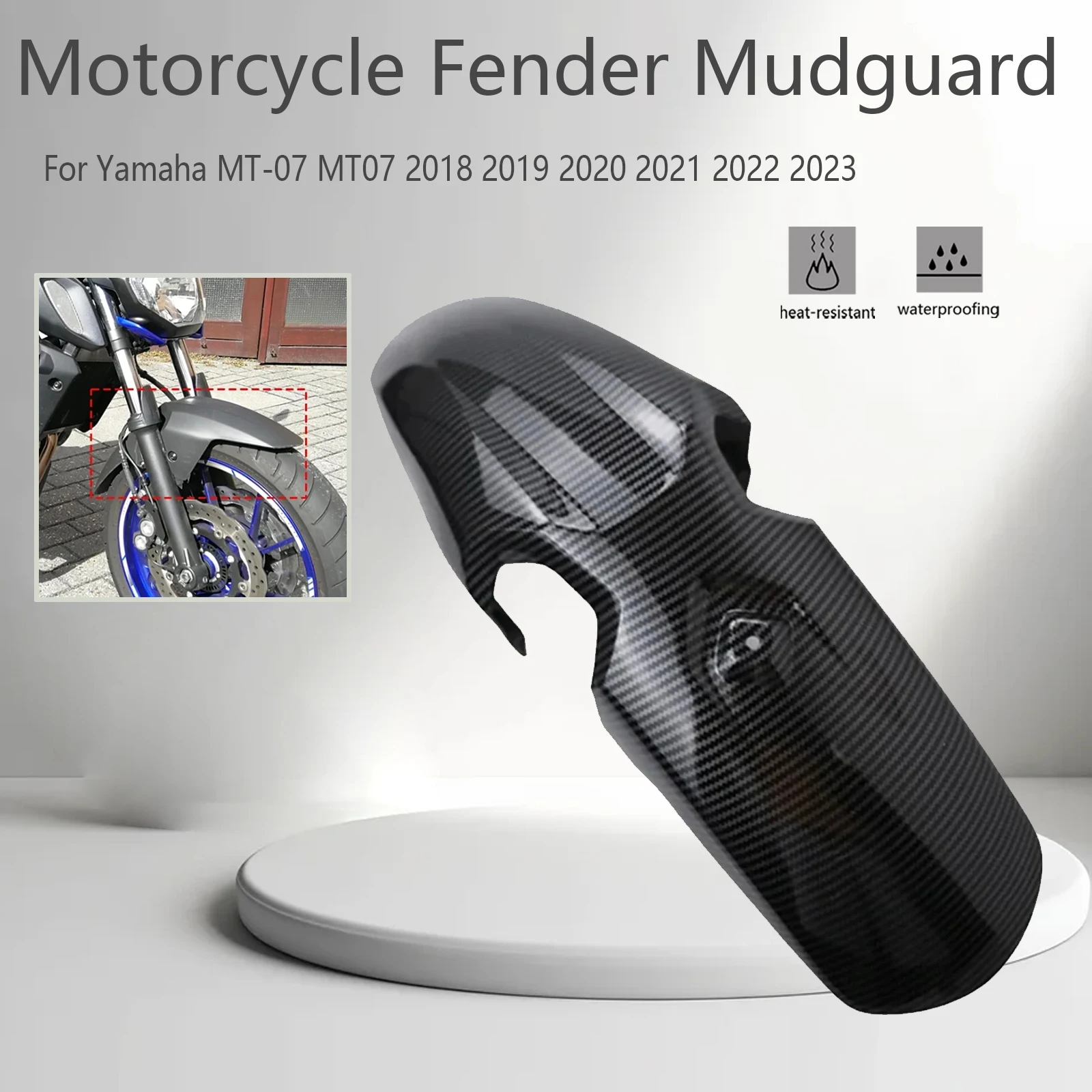 

MT07 FZ07 Motorcycle Accessories Front Wheel Fender Mudguard Splash Guard Fairing Fit For YAMAHA MT FZ 07 MT-07 FZ-07 2018-2023