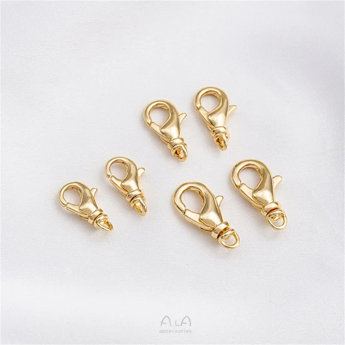 

Universal Swivel Buckle 14K Gold Color Turning Lobster Clasp Handmade DIY Bracelet Necklace Jewelry Finishing Spring Buckle